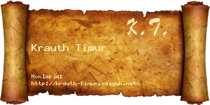 Krauth Timur névjegykártya